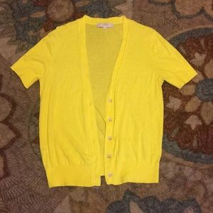 Yellow cardigan